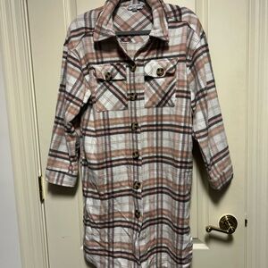 Plaid Button-Up Utility Jacket